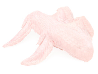 Raw chicken wings isolated on white background. bird wings