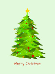 Christmas card with tree background vector illustration.