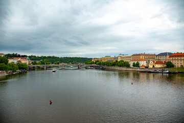 Fototapeta na wymiar Bridge over Vltava river in Prague