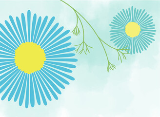 Colorful and gentle flowers and leaves illustration. Perfect for summer. Cool image. Vector illustration.