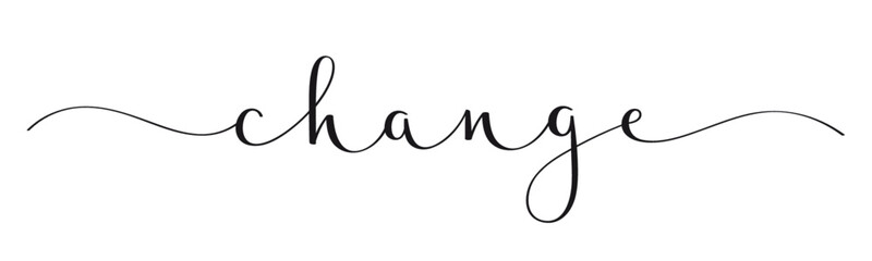 CHANGE black vector brush calligraphy banner with swashes
