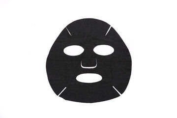 Black cosmetic cleansing mask on white background
