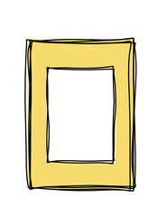 Abstract color frame for picture as line drawing on white as background. Vector	
