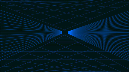 Naklejka premium Metaverse perspective space blue screen 