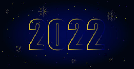 Obraz na płótnie Canvas vector new year card on dark background. flat banner image from 2022