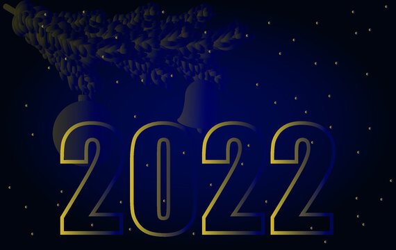 vector new year card on dark background. flat banner image from 2022