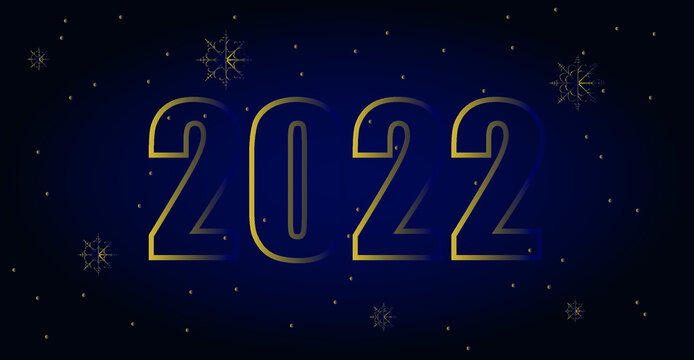 vector new year card on dark background. flat banner image from 2022