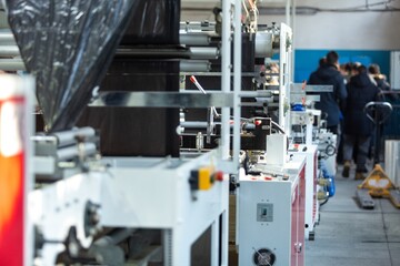 Industrial factory in mechanical engineering for the manufacture - interior of a production hall
