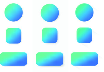 Shadows. Rectangle Square and Circle Shape Shadows in 3 different styles for UI and UX. Call to Action Buttons and CTA with bright blue gradients.