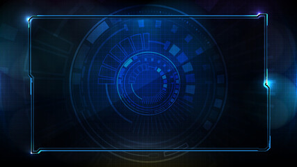 abstract futuristic background of blue glowing technology sci fi frame hud ui lower third