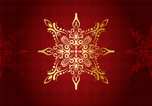 Luxury Mandala Islamic Background with Golden Arabesque Pattern