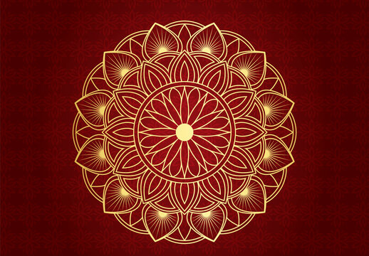 Luxury Mandala Islamic Background with Golden Arabesque Pattern