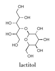 Lactitol sweetener and laxative molecule. Skeletal formula.