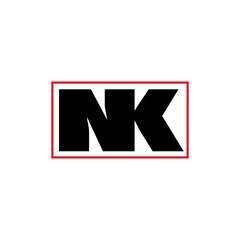 NK letters monogram. NK bold letters company name.