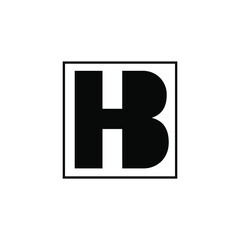 HB company initial letters monogram. HB brand name.