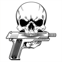 Skull and pistol