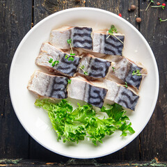 salty mackerel fish seafood meal snack copy space food background rustic