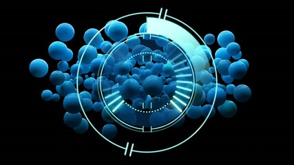 Animation of scope scanning over blue balls