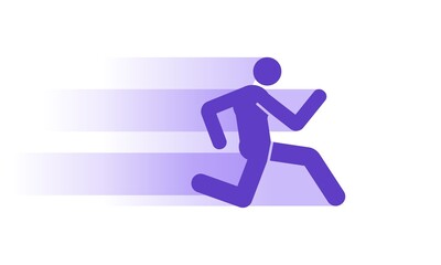 Run Icon Vector. Running simple flat symbol. Black pictogram illustration isolated silhouette