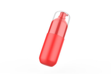 Cosmetic Bottle with Pump Mockup isolated on white background. 3d illustration