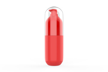 Cosmetic Bottle with Pump Mockup isolated on white background. 3d illustration