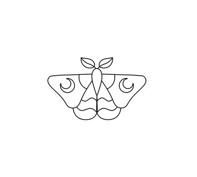 recommend clip art: Vector isolated simple minimal graphic contour line moth night butterfly drawing. Colorless single line moth mole drawn coloring page. 
