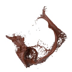 3D illustration of realistic chocolate splash