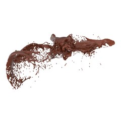 3D illustration of realistic chocolate splash