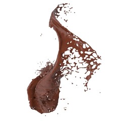 3D illustration of realistic chocolate splash