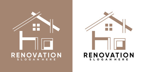 renovation logo design with creative concept