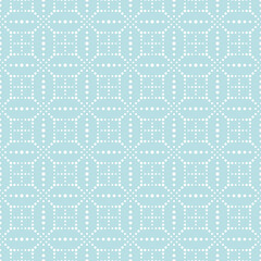 Vector seamless dotted pattern - geometric blue texture. Minimalistic stylish print, delicate trendy design. Abstract repeatable ornamental background