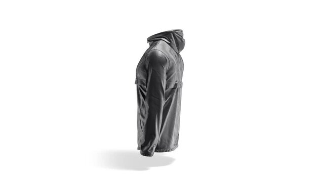 Blank black windbreaker mock up, looped rotation