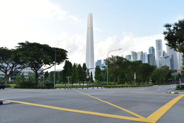 War Memorial, World War 2, Singapore, with Street