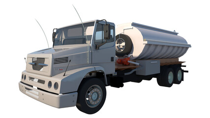 Tanker truck 1- Perspective F view white background 3D Rendering Ilustracion 3D	

