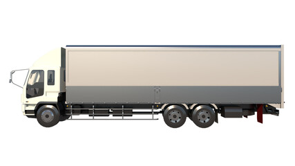 Big Truck 2- Lateral view white background 3D Rendering Ilustracion 3D	
