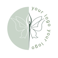 Ballerina with wings. Inspiration. Logo.