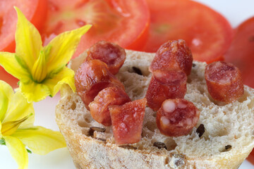 Dry smoked sausage small pieces