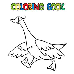 Funny goose. Farm animals coloring book series