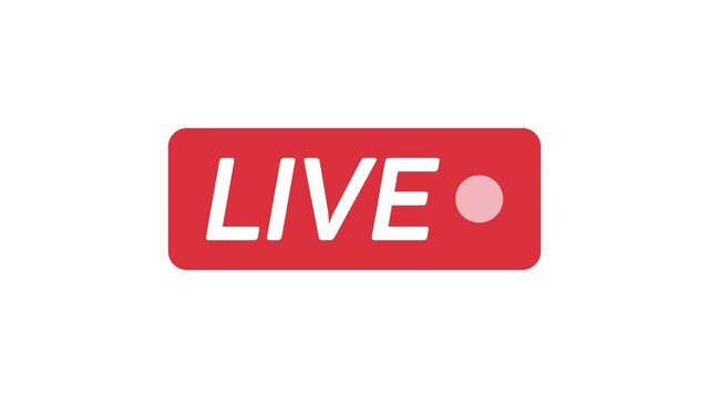 Animation live streaming icon. Red symbols and buttons of live streaming, broadcasting, online stream. Lower third template for tv, shows, movies and live performances. 4K video motion graphic