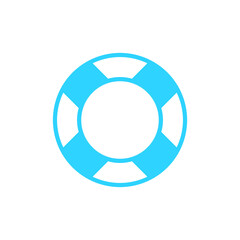 Flat Life Buoy blue icon