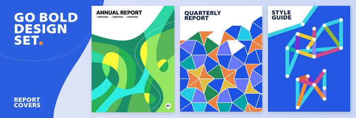 Modern, bold and colorful, abstract vector background patterns for business reports, social posts, presentations, branding and advertising campaigns.