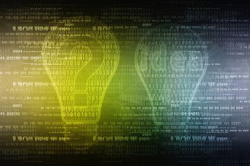 2d rendering Business concept, question mark with light bulb