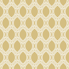 Seamless ornament. Modern background with white wavy lines. Geometric modern pattern