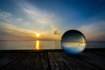 Sunset, Malediven, Sonnenuntergang, Glaskugel