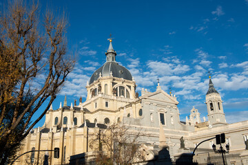 Fototapeta na wymiar Cathedral Almudena, Madrid, Spain in the morning.