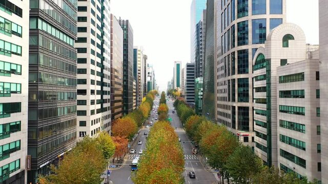 [korea drone footage] seoul city landscape, Seoul, Korea, gangnam