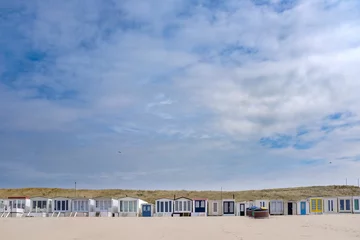 Foto auf Alu-Dibond Beach houses on the beach of Wijk aan Zee, Noord-Holland Province, The Netherlands © Holland-PhotostockNL