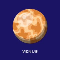 Vector planet Venus. Venus icon. Vector planet.