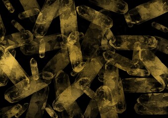 background of golden gems on black background
