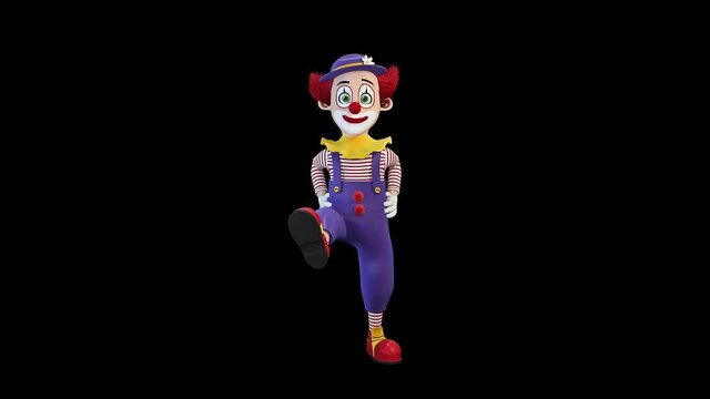 Dancing character clown